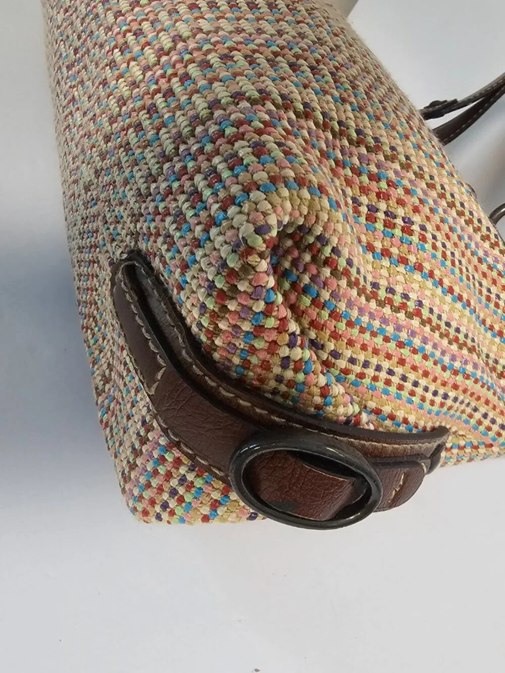Vintage Fossil Bag Satchel Woven Leather Y2K 78033